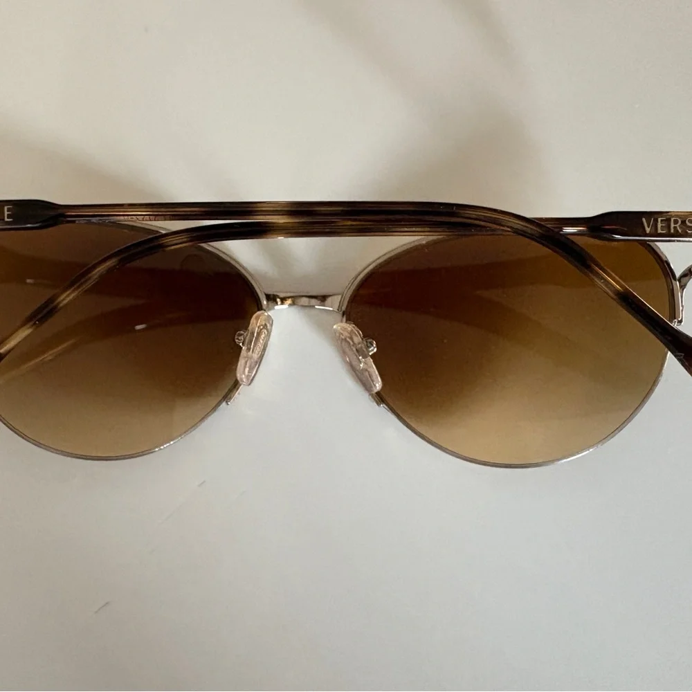 Vintage Versace Tortoise Shell Sunglasses with Brown Lenses